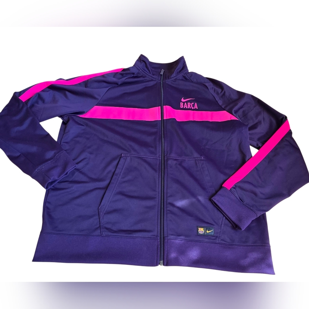 Nike FC Barcelona Core Trainer Jacket Size 2XL Full Zip EUC